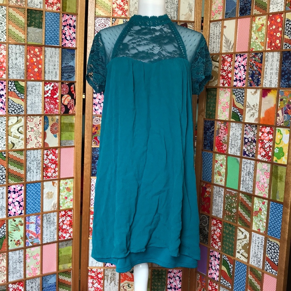 {Love Reign} Teal Lace Dress | 7